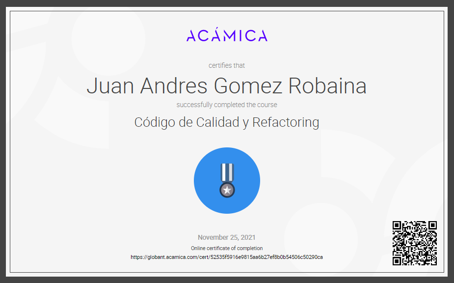 Código de Calidad y Refactoring