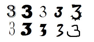 Variantes del n&uacute;mero 3